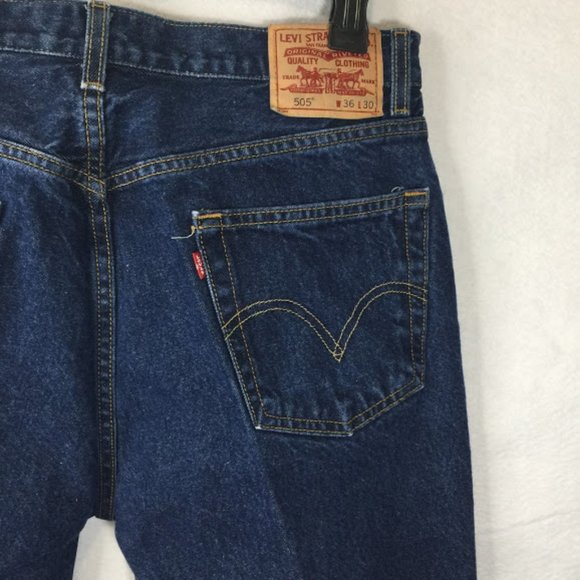 Levi's 505 Jeans Regular Fit Dark Blue Denim - Picture 6 of 11